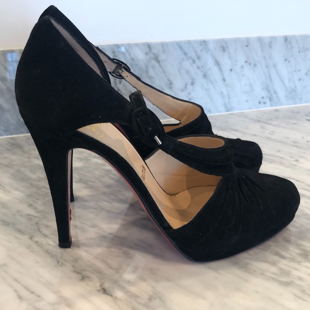 Christian Louboutin Black Suede Pumps